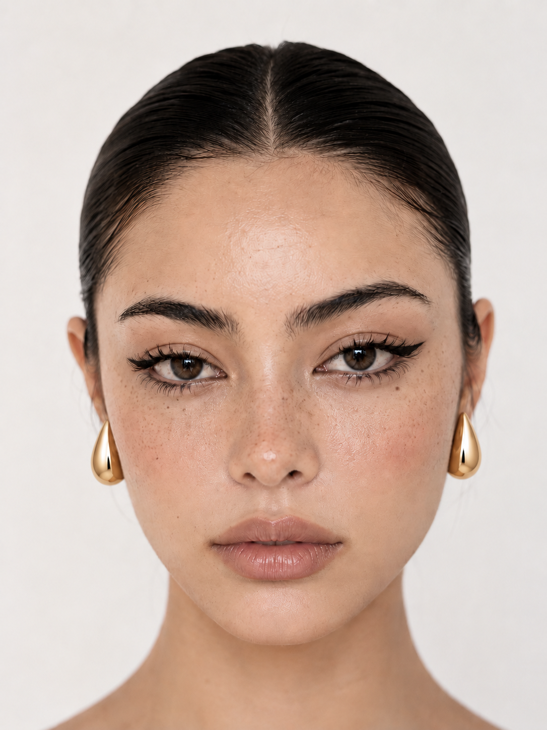 Golden tear earrings
