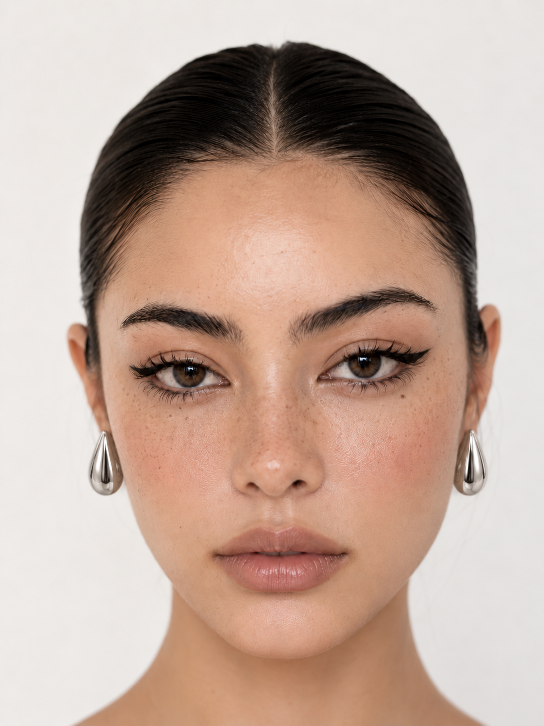 Silver tear earrings