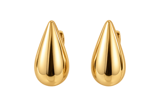 Golden tear earrings