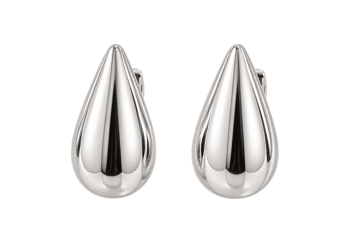 Silver tear earrings