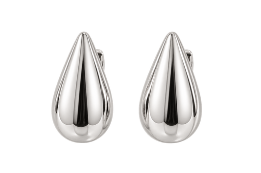 Silver tear earrings