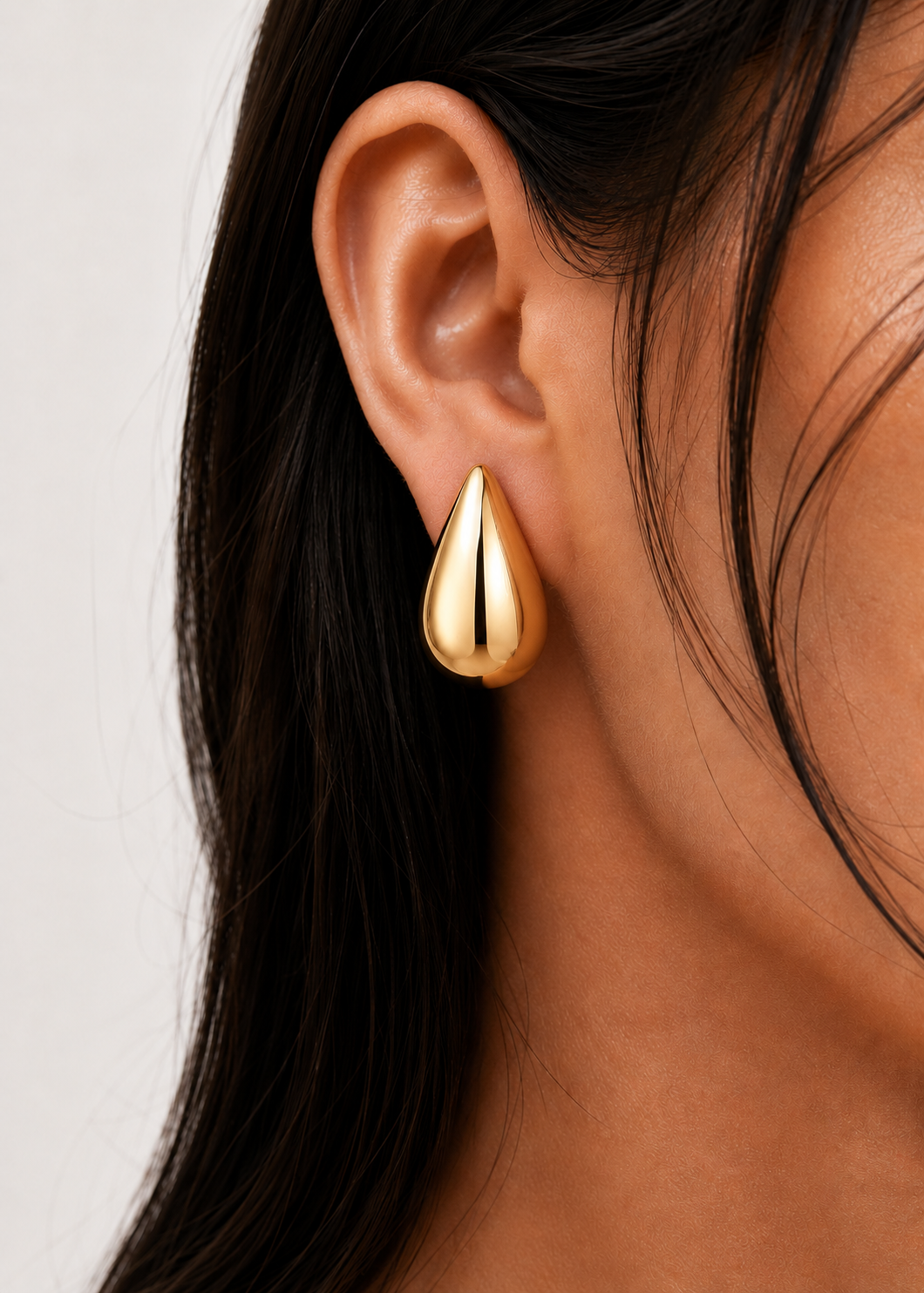 Golden tear earrings